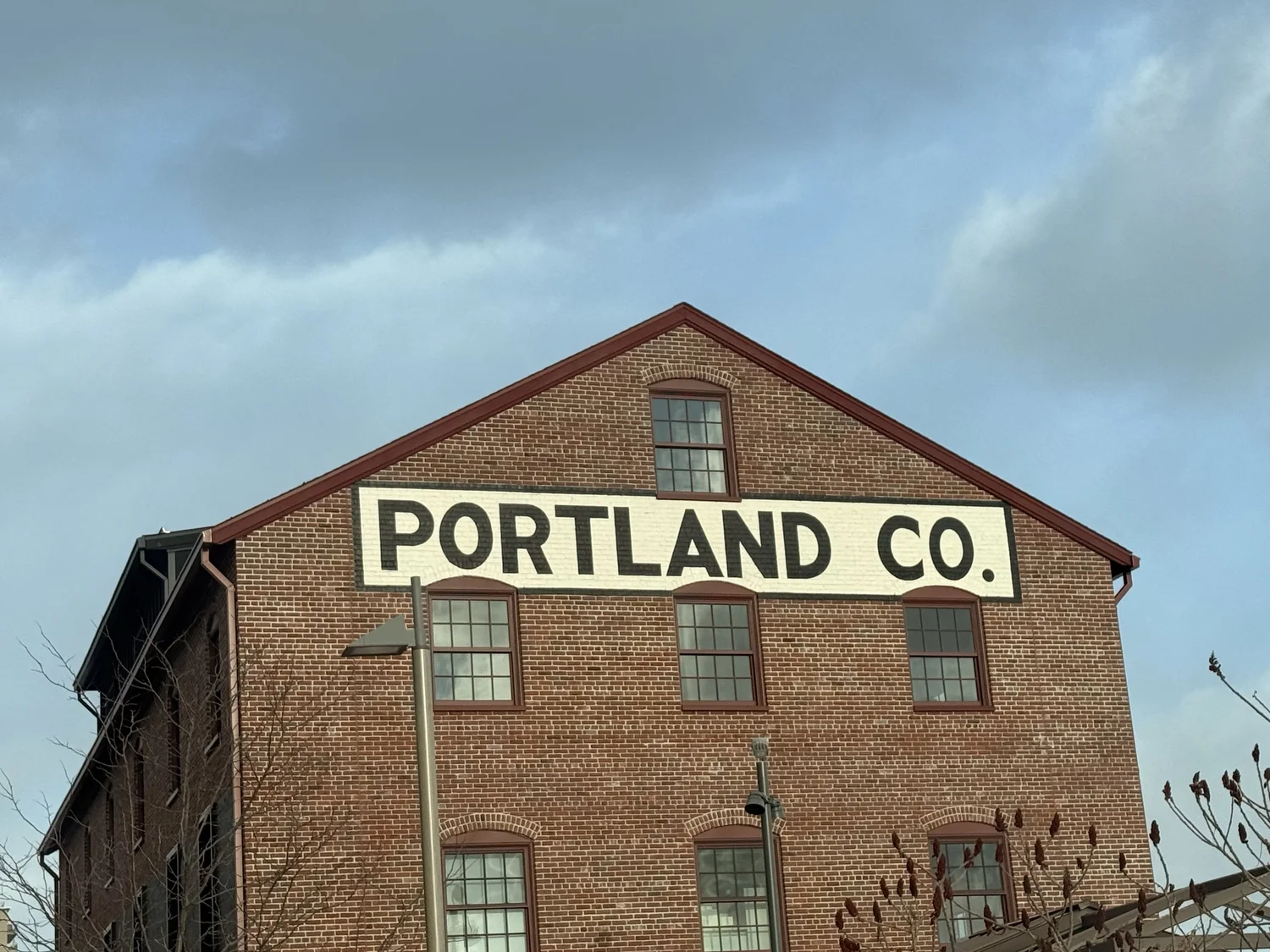 Historic Portland Company brick building in Maine's Old Port district